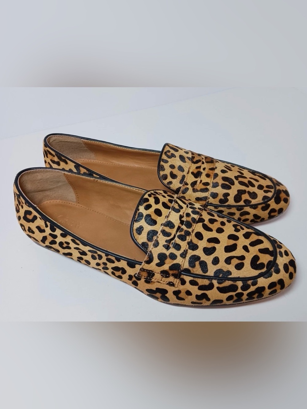 J. Crew Leopard Print Loafers in Tan and Black